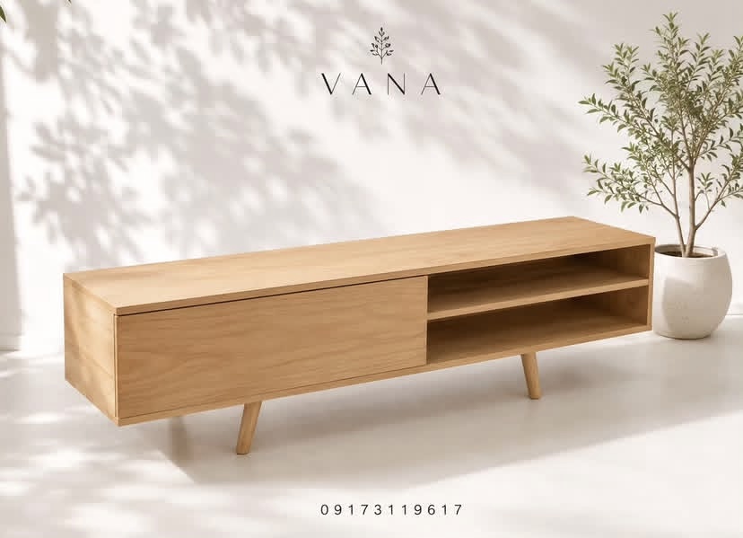 میز تلویزیون چوبی VANA؛ سادگی‌ای که به چشم می‌آید ✨
